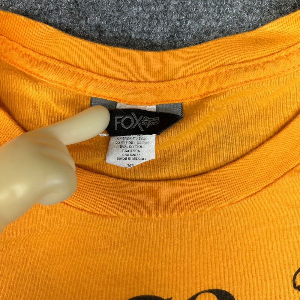 Fox Racing XL Orange Fox Riders Company Graphic T-Shirt Cotton Short Sleeve - Picture 3 of 5